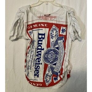 Vintage Ladies One Size Carabella Budweiser T-Shirt Single Stitch RARE Shirt